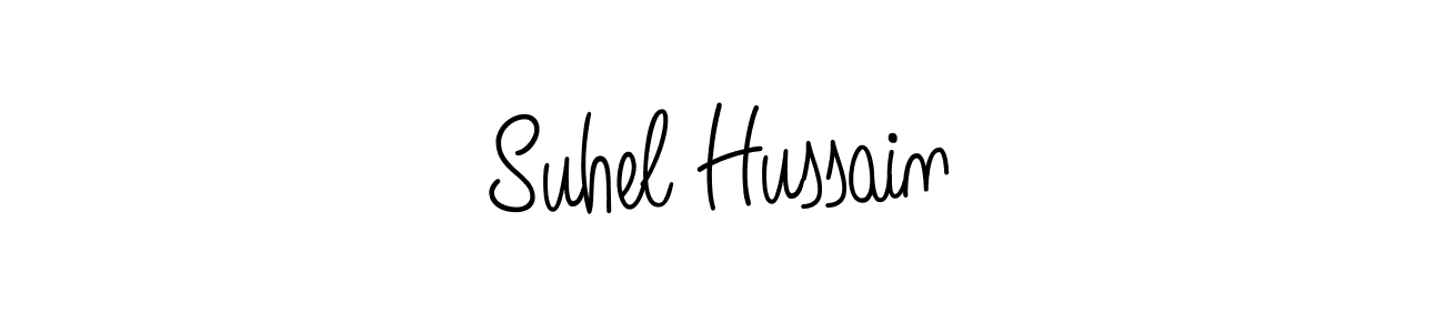Make a beautiful signature design for name Suhel Hussain. With this signature (Angelique-Rose-font-FFP) style, you can create a handwritten signature for free. Suhel Hussain signature style 5 images and pictures png