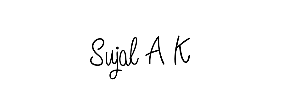 How to Draw Sujal A K signature style? Angelique-Rose-font-FFP is a latest design signature styles for name Sujal A K. Sujal A K signature style 5 images and pictures png