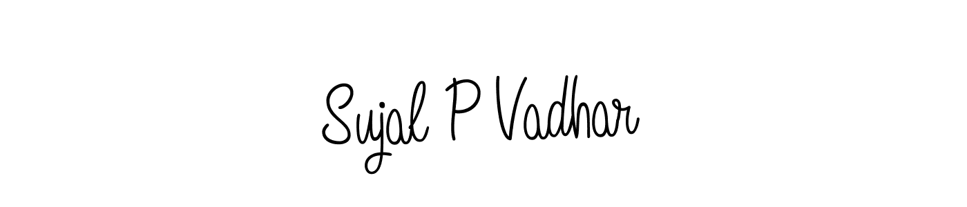 It looks lik you need a new signature style for name Sujal P Vadhar. Design unique handwritten (Angelique-Rose-font-FFP) signature with our free signature maker in just a few clicks. Sujal P Vadhar signature style 5 images and pictures png