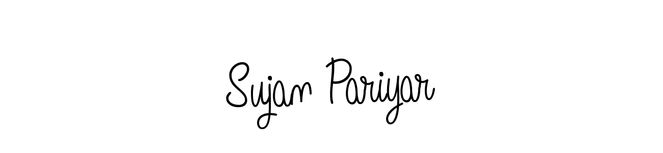 You should practise on your own different ways (Angelique-Rose-font-FFP) to write your name (Sujan Pariyar) in signature. don't let someone else do it for you. Sujan Pariyar signature style 5 images and pictures png