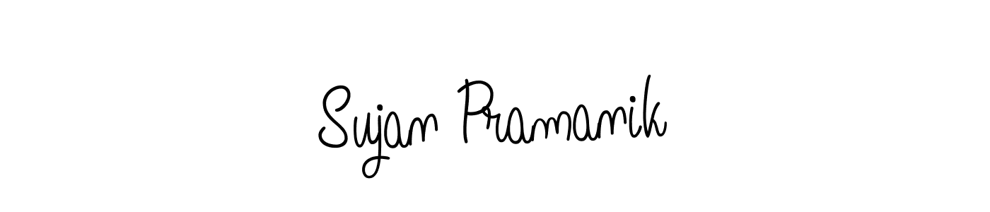 The best way (Angelique-Rose-font-FFP) to make a short signature is to pick only two or three words in your name. The name Sujan Pramanik include a total of six letters. For converting this name. Sujan Pramanik signature style 5 images and pictures png