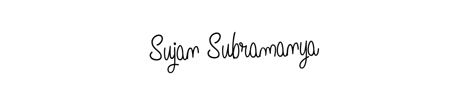 You should practise on your own different ways (Angelique-Rose-font-FFP) to write your name (Sujan Subramanya) in signature. don't let someone else do it for you. Sujan Subramanya signature style 5 images and pictures png
