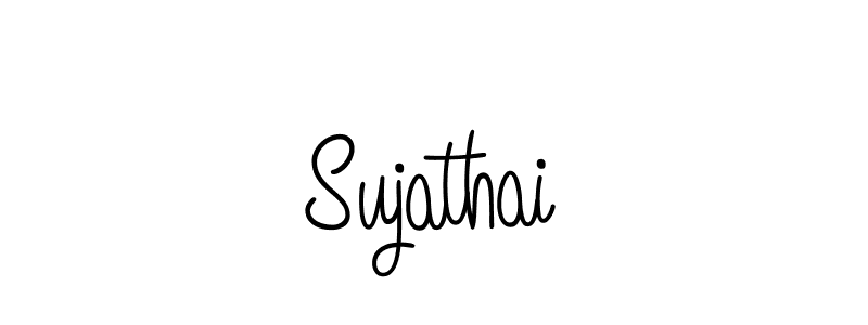 How to make Sujathai name signature. Use Angelique-Rose-font-FFP style for creating short signs online. This is the latest handwritten sign. Sujathai signature style 5 images and pictures png