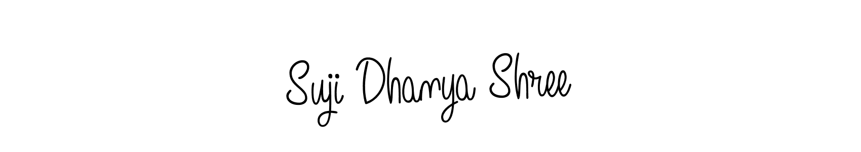 Check out images of Autograph of Suji Dhanya Shree name. Actor Suji Dhanya Shree Signature Style. Angelique-Rose-font-FFP is a professional sign style online. Suji Dhanya Shree signature style 5 images and pictures png