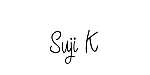 Suji K stylish signature style. Best Handwritten Sign (Angelique-Rose-font-FFP) for my name. Handwritten Signature Collection Ideas for my name Suji K. Suji K signature style 5 images and pictures png