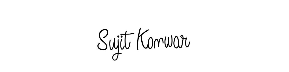 How to make Sujit Konwar name signature. Use Angelique-Rose-font-FFP style for creating short signs online. This is the latest handwritten sign. Sujit Konwar signature style 5 images and pictures png