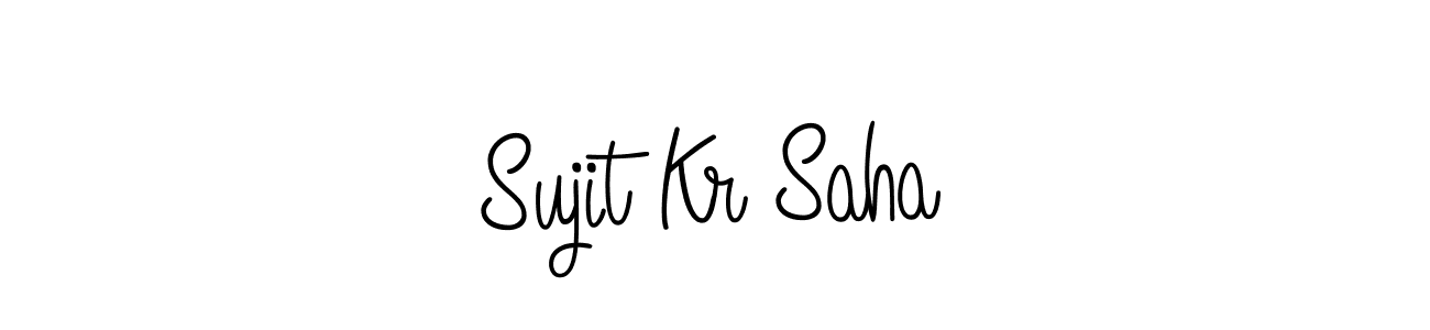 Design your own signature with our free online signature maker. With this signature software, you can create a handwritten (Angelique-Rose-font-FFP) signature for name Sujit Kr Saha. Sujit Kr Saha signature style 5 images and pictures png