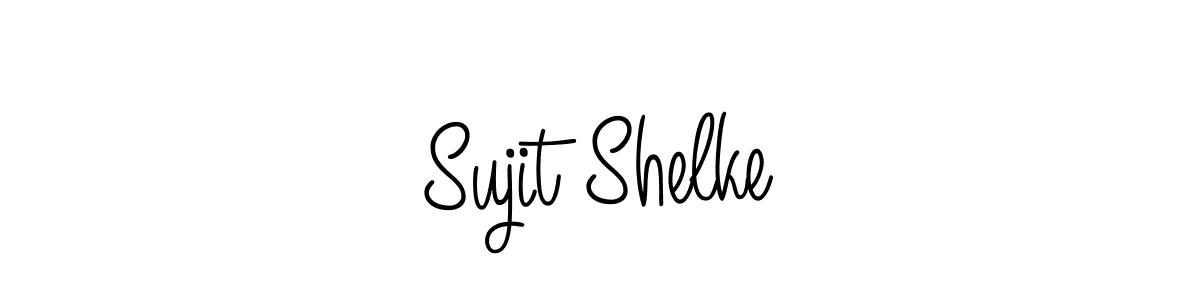 The best way (Angelique-Rose-font-FFP) to make a short signature is to pick only two or three words in your name. The name Sujit Shelke include a total of six letters. For converting this name. Sujit Shelke signature style 5 images and pictures png