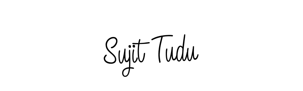 The best way (Angelique-Rose-font-FFP) to make a short signature is to pick only two or three words in your name. The name Sujit Tudu include a total of six letters. For converting this name. Sujit Tudu signature style 5 images and pictures png
