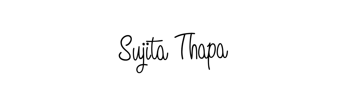 Create a beautiful signature design for name Sujita Thapa. With this signature (Angelique-Rose-font-FFP) fonts, you can make a handwritten signature for free. Sujita Thapa signature style 5 images and pictures png