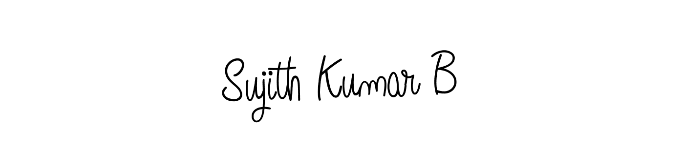 The best way (Angelique-Rose-font-FFP) to make a short signature is to pick only two or three words in your name. The name Sujith Kumar B include a total of six letters. For converting this name. Sujith Kumar B signature style 5 images and pictures png