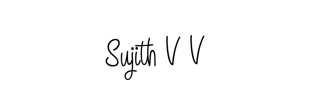 How to make Sujith V V signature? Angelique-Rose-font-FFP is a professional autograph style. Create handwritten signature for Sujith V V name. Sujith V V signature style 5 images and pictures png