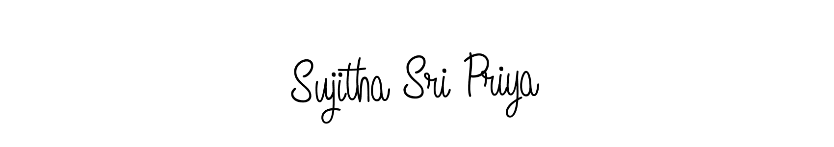 You should practise on your own different ways (Angelique-Rose-font-FFP) to write your name (Sujitha Sri Priya) in signature. don't let someone else do it for you. Sujitha Sri Priya signature style 5 images and pictures png
