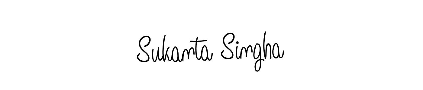 The best way (Angelique-Rose-font-FFP) to make a short signature is to pick only two or three words in your name. The name Sukanta Singha include a total of six letters. For converting this name. Sukanta Singha signature style 5 images and pictures png