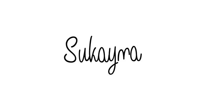 Make a beautiful signature design for name Sukayna. With this signature (Angelique-Rose-font-FFP) style, you can create a handwritten signature for free. Sukayna signature style 5 images and pictures png