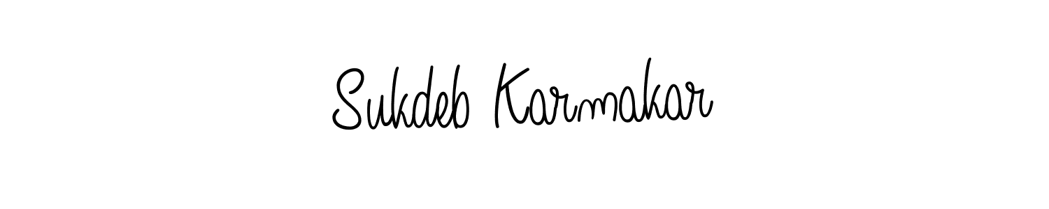 Sukdeb Karmakar stylish signature style. Best Handwritten Sign (Angelique-Rose-font-FFP) for my name. Handwritten Signature Collection Ideas for my name Sukdeb Karmakar. Sukdeb Karmakar signature style 5 images and pictures png