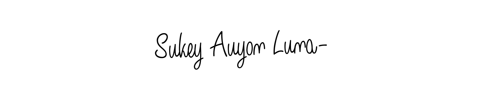 The best way (Angelique-Rose-font-FFP) to make a short signature is to pick only two or three words in your name. The name Sukey Auyon Luna- include a total of six letters. For converting this name. Sukey Auyon Luna- signature style 5 images and pictures png