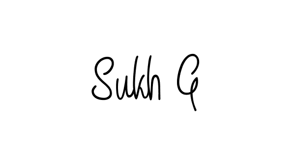 Use a signature maker to create a handwritten signature online. With this signature software, you can design (Angelique-Rose-font-FFP) your own signature for name Sukh G. Sukh G signature style 5 images and pictures png