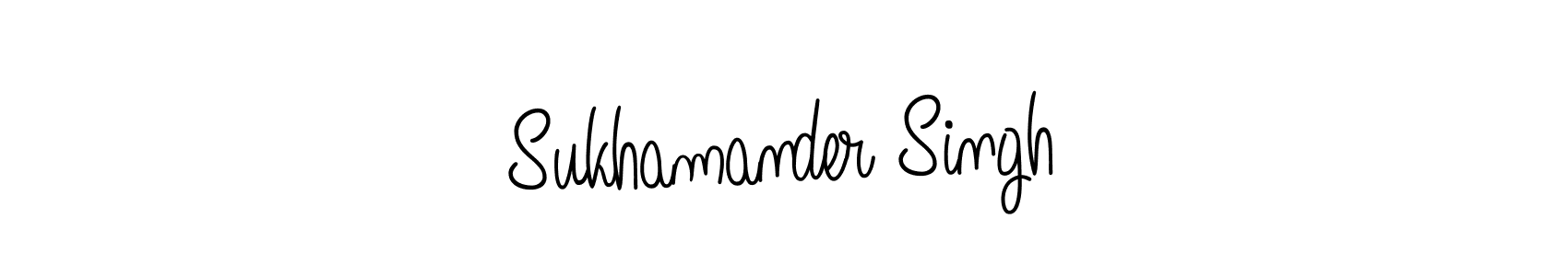 Make a beautiful signature design for name Sukhamander Singh. With this signature (Angelique-Rose-font-FFP) style, you can create a handwritten signature for free. Sukhamander Singh signature style 5 images and pictures png