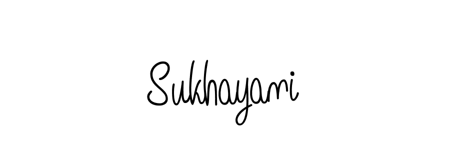 How to make Sukhayani name signature. Use Angelique-Rose-font-FFP style for creating short signs online. This is the latest handwritten sign. Sukhayani signature style 5 images and pictures png
