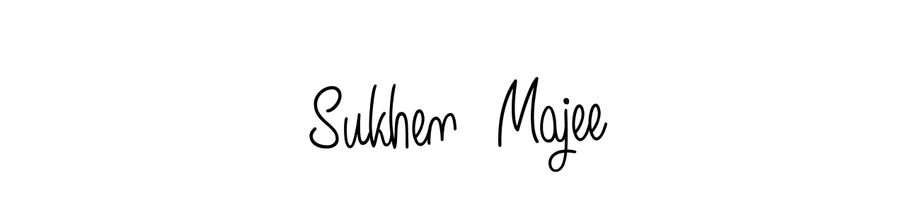 Create a beautiful signature design for name Sukhen  Majee. With this signature (Angelique-Rose-font-FFP) fonts, you can make a handwritten signature for free. Sukhen  Majee signature style 5 images and pictures png