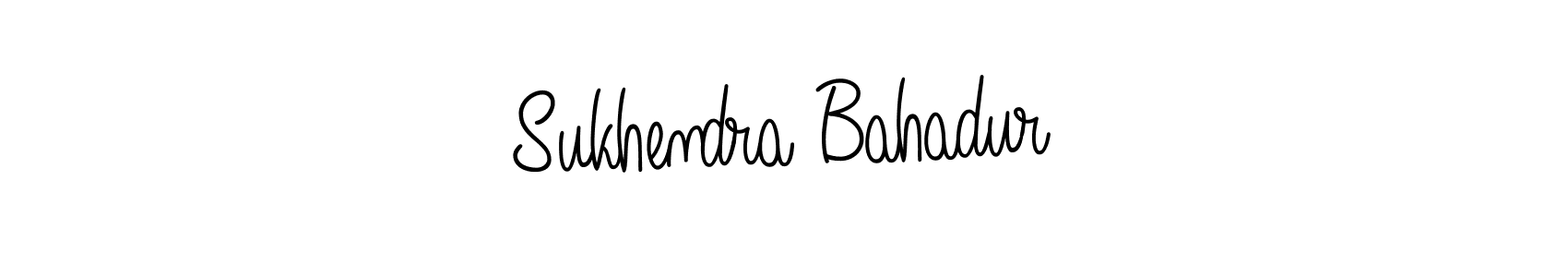 You should practise on your own different ways (Angelique-Rose-font-FFP) to write your name (Sukhendra Bahadur) in signature. don't let someone else do it for you. Sukhendra Bahadur signature style 5 images and pictures png