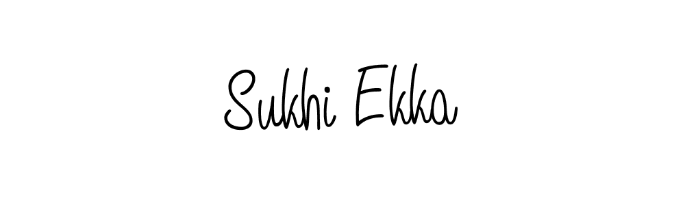 How to make Sukhi Ekka name signature. Use Angelique-Rose-font-FFP style for creating short signs online. This is the latest handwritten sign. Sukhi Ekka signature style 5 images and pictures png