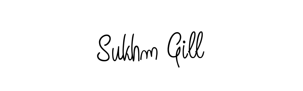 Design your own signature with our free online signature maker. With this signature software, you can create a handwritten (Angelique-Rose-font-FFP) signature for name Sukhm Gill. Sukhm Gill signature style 5 images and pictures png