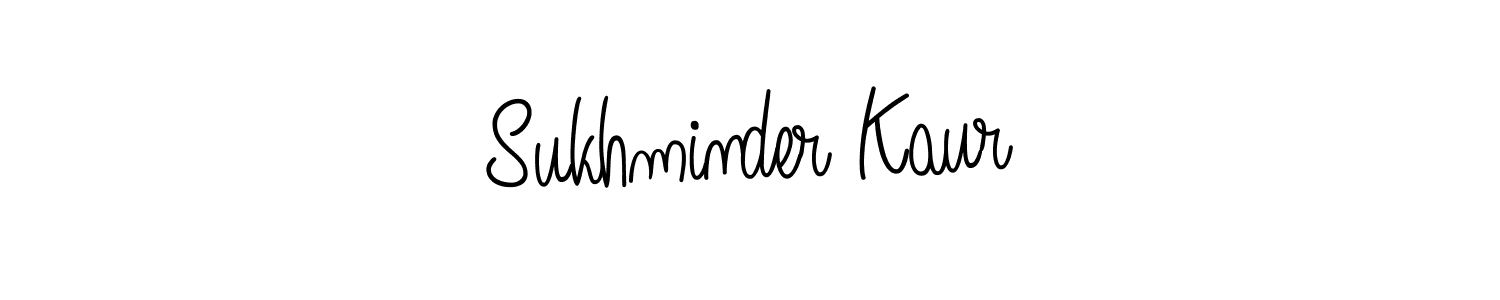 Create a beautiful signature design for name Sukhminder Kaur. With this signature (Angelique-Rose-font-FFP) fonts, you can make a handwritten signature for free. Sukhminder Kaur signature style 5 images and pictures png