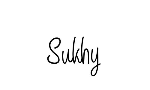 Make a beautiful signature design for name Sukhy. With this signature (Angelique-Rose-font-FFP) style, you can create a handwritten signature for free. Sukhy signature style 5 images and pictures png