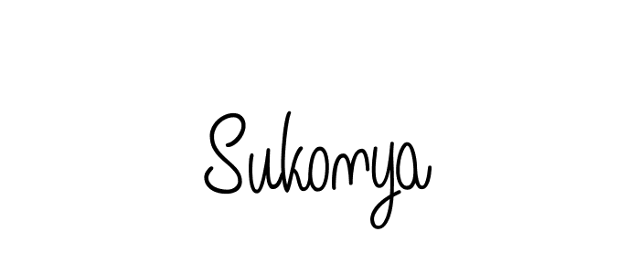 How to make Sukonya name signature. Use Angelique-Rose-font-FFP style for creating short signs online. This is the latest handwritten sign. Sukonya signature style 5 images and pictures png