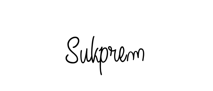 You should practise on your own different ways (Angelique-Rose-font-FFP) to write your name (Sukprem) in signature. don't let someone else do it for you. Sukprem signature style 5 images and pictures png