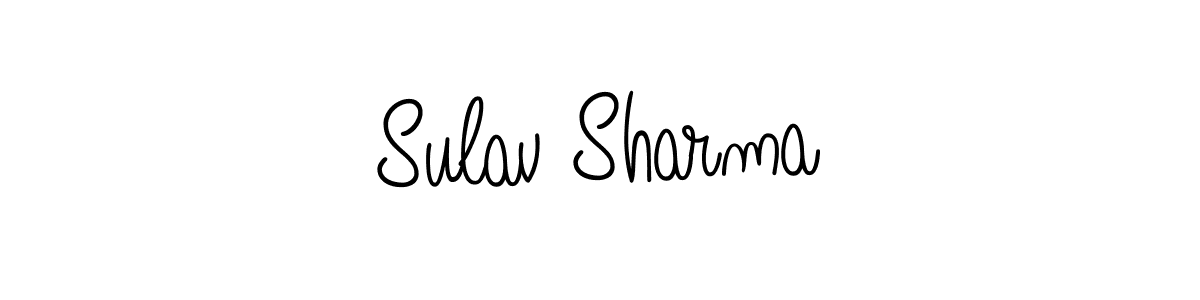 The best way (Angelique-Rose-font-FFP) to make a short signature is to pick only two or three words in your name. The name Sulav Sharma include a total of six letters. For converting this name. Sulav Sharma signature style 5 images and pictures png