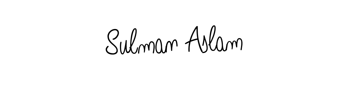 How to make Sulman Aslam name signature. Use Angelique-Rose-font-FFP style for creating short signs online. This is the latest handwritten sign. Sulman Aslam signature style 5 images and pictures png