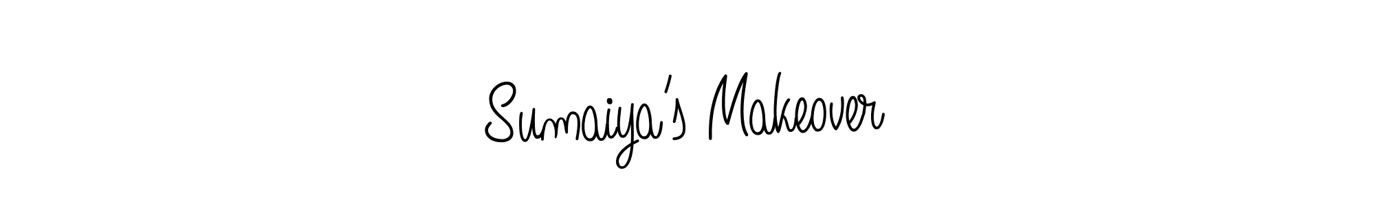 Make a beautiful signature design for name Sumaiya’s Makeover. With this signature (Angelique-Rose-font-FFP) style, you can create a handwritten signature for free. Sumaiya’s Makeover signature style 5 images and pictures png