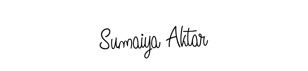 Use a signature maker to create a handwritten signature online. With this signature software, you can design (Angelique-Rose-font-FFP) your own signature for name Sumaiya Aktar. Sumaiya Aktar signature style 5 images and pictures png