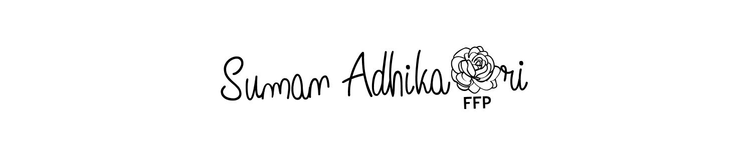 Make a beautiful signature design for name Suman Adhika0ri. With this signature (Angelique-Rose-font-FFP) style, you can create a handwritten signature for free. Suman Adhika0ri signature style 5 images and pictures png