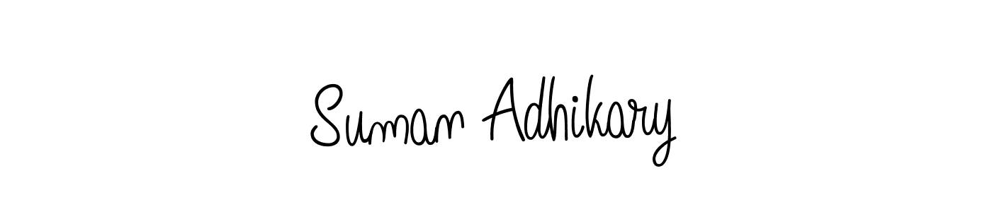 The best way (Angelique-Rose-font-FFP) to make a short signature is to pick only two or three words in your name. The name Suman Adhikary include a total of six letters. For converting this name. Suman Adhikary signature style 5 images and pictures png