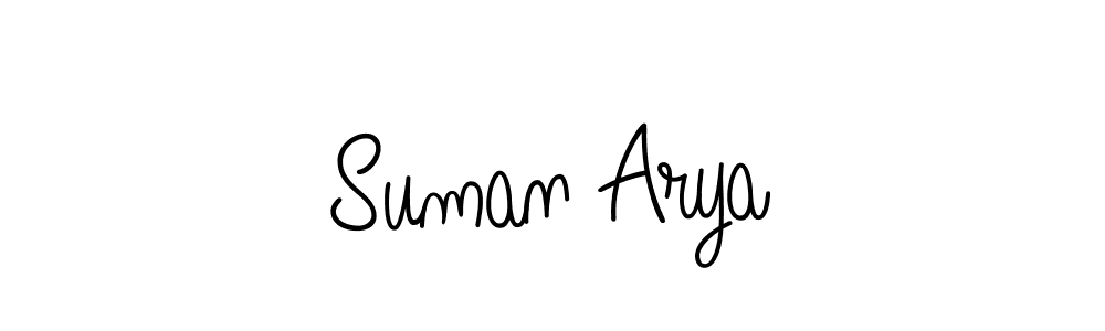 Make a beautiful signature design for name Suman Arya. With this signature (Angelique-Rose-font-FFP) style, you can create a handwritten signature for free. Suman Arya signature style 5 images and pictures png