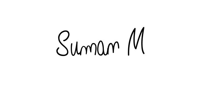 The best way (Angelique-Rose-font-FFP) to make a short signature is to pick only two or three words in your name. The name Suman M include a total of six letters. For converting this name. Suman M signature style 5 images and pictures png