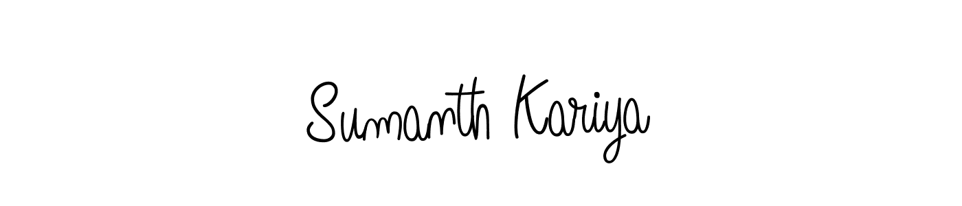 Design your own signature with our free online signature maker. With this signature software, you can create a handwritten (Angelique-Rose-font-FFP) signature for name Sumanth Kariya. Sumanth Kariya signature style 5 images and pictures png