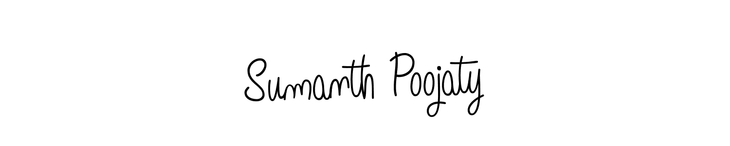 Design your own signature with our free online signature maker. With this signature software, you can create a handwritten (Angelique-Rose-font-FFP) signature for name Sumanth Poojaty. Sumanth Poojaty signature style 5 images and pictures png