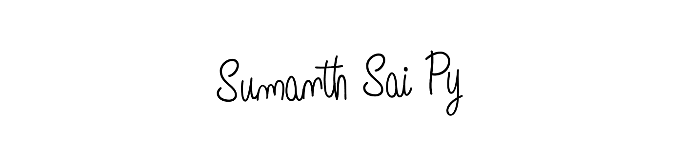 Make a beautiful signature design for name Sumanth Sai Py. With this signature (Angelique-Rose-font-FFP) style, you can create a handwritten signature for free. Sumanth Sai Py signature style 5 images and pictures png