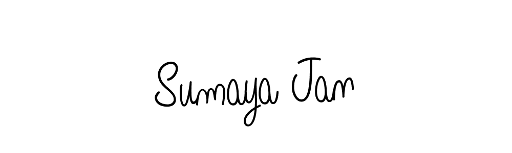 You should practise on your own different ways (Angelique-Rose-font-FFP) to write your name (Sumaya Jan) in signature. don't let someone else do it for you. Sumaya Jan signature style 5 images and pictures png