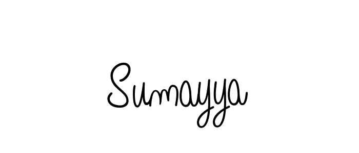 Use a signature maker to create a handwritten signature online. With this signature software, you can design (Angelique-Rose-font-FFP) your own signature for name Sumayya. Sumayya signature style 5 images and pictures png