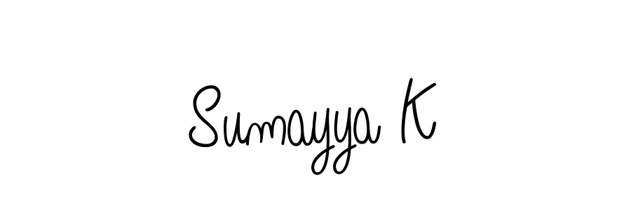 It looks lik you need a new signature style for name Sumayya K. Design unique handwritten (Angelique-Rose-font-FFP) signature with our free signature maker in just a few clicks. Sumayya K signature style 5 images and pictures png