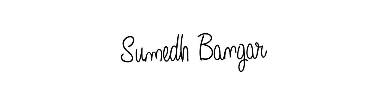 You should practise on your own different ways (Angelique-Rose-font-FFP) to write your name (Sumedh Bangar) in signature. don't let someone else do it for you. Sumedh Bangar signature style 5 images and pictures png