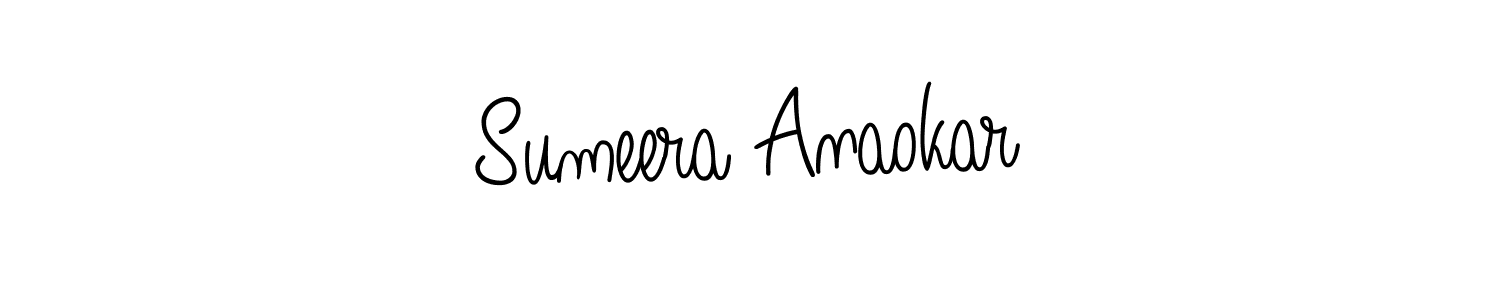 Make a beautiful signature design for name Sumeera Anaokar. With this signature (Angelique-Rose-font-FFP) style, you can create a handwritten signature for free. Sumeera Anaokar signature style 5 images and pictures png