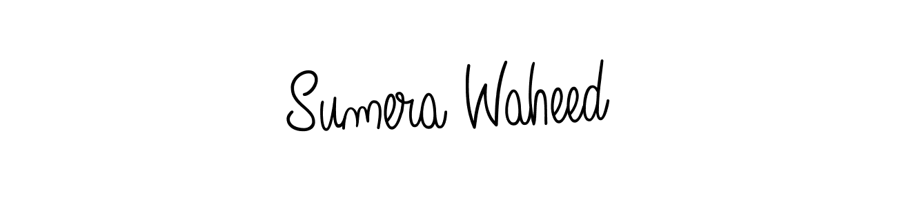 Make a beautiful signature design for name Sumera Waheed. With this signature (Angelique-Rose-font-FFP) style, you can create a handwritten signature for free. Sumera Waheed signature style 5 images and pictures png