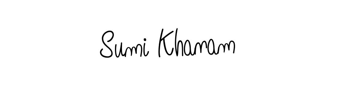 Create a beautiful signature design for name Sumi Khanam. With this signature (Angelique-Rose-font-FFP) fonts, you can make a handwritten signature for free. Sumi Khanam signature style 5 images and pictures png